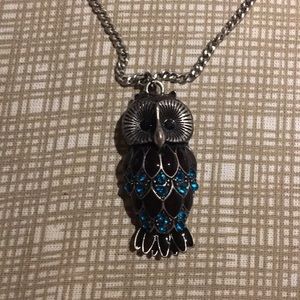 Owl long necklace. Worn once.